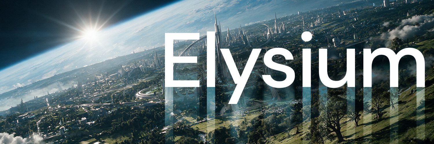 Elysium: a futuristic green city seen from the edge of space